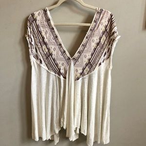 Free People Flowy Tribal Shirt, Medium